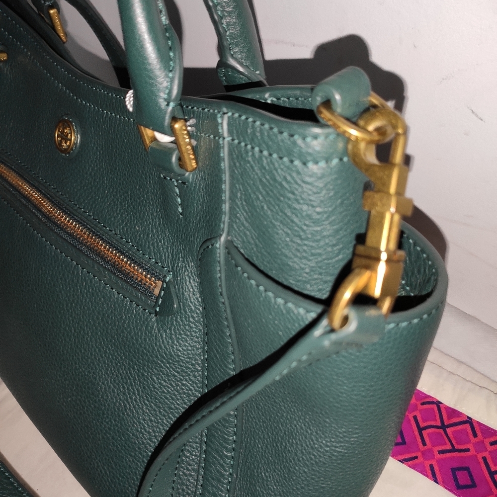 TORY BURCH Small Frances Satchel Jitney Green - Picture 9 of 17